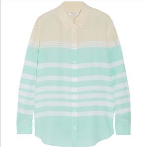 Equipment Tops - •Equipment• Silk Colorblock Striped Reese Shirt Equipment Tops - •Equipment• Silk Colorblock Striped Reese Shirt